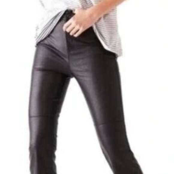 Free People Sasha Vegan Leather Kick Flare Pants Black 12 NEW - Picture 3 of 11